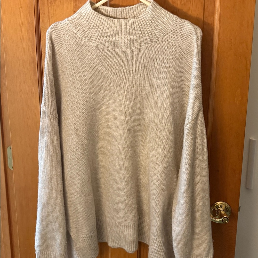 Topshop Cream Cowl Neck Sweater Cozy Knit